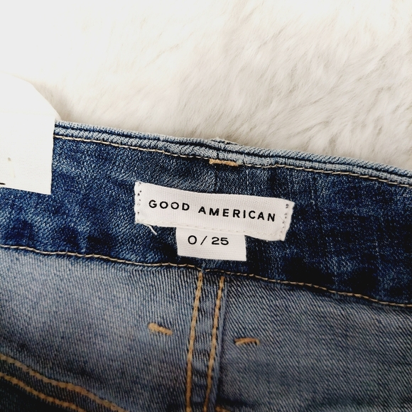 New Good American Good Waist Blue Crop Jeans P3095 - Picture 8 of 10